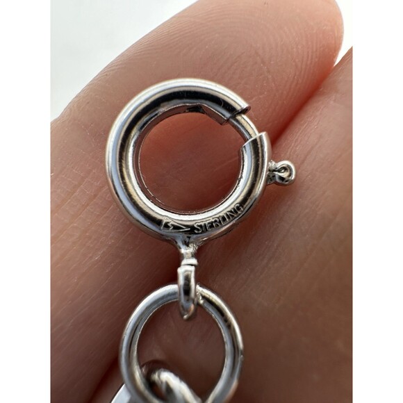 Vintage Sterling Silver Link Chain Bracelet 7.5” - Picture 4 of 4